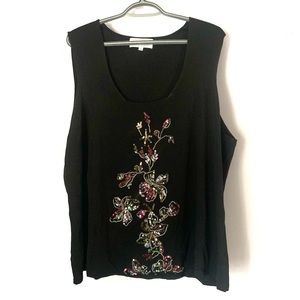 Michel Antoni Collection Black Tank Top Ladies Size 4X Vintage